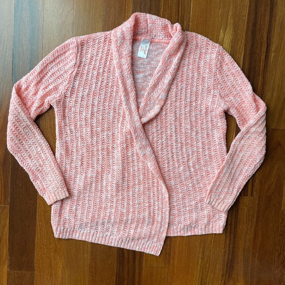 Cat & Jack Girls Sz 10-12 Open Shawl Collar Cardigan Sweater